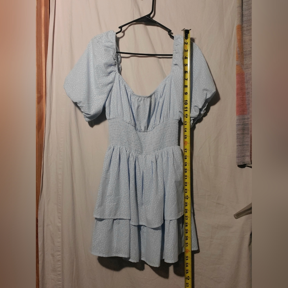 Lulu's Blue Puff Sleeve Sundress